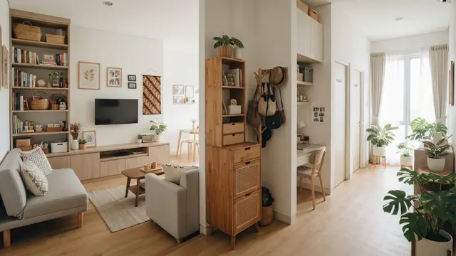Desain rumah 3 kamar yang tetap lega tanpa menambah luas bangunan model manfaatkan sudut rumah untuk penyimpanan