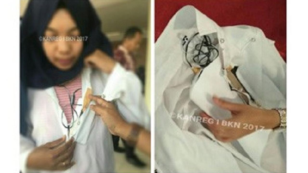 Peserta CPNS 2017 ketahuan curang saat tes SKD CAT (foto: Humas BKN)