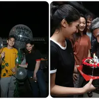 Kolase foto Rizky Nazar dan Nadira Adnan, serta Rizky Nazar Cut Syifa. Dua perempuan cantik itu ikut dalam pesta kejutan di hari ulang tahun Rizky. (Bambang E Ros/Bintang.com)