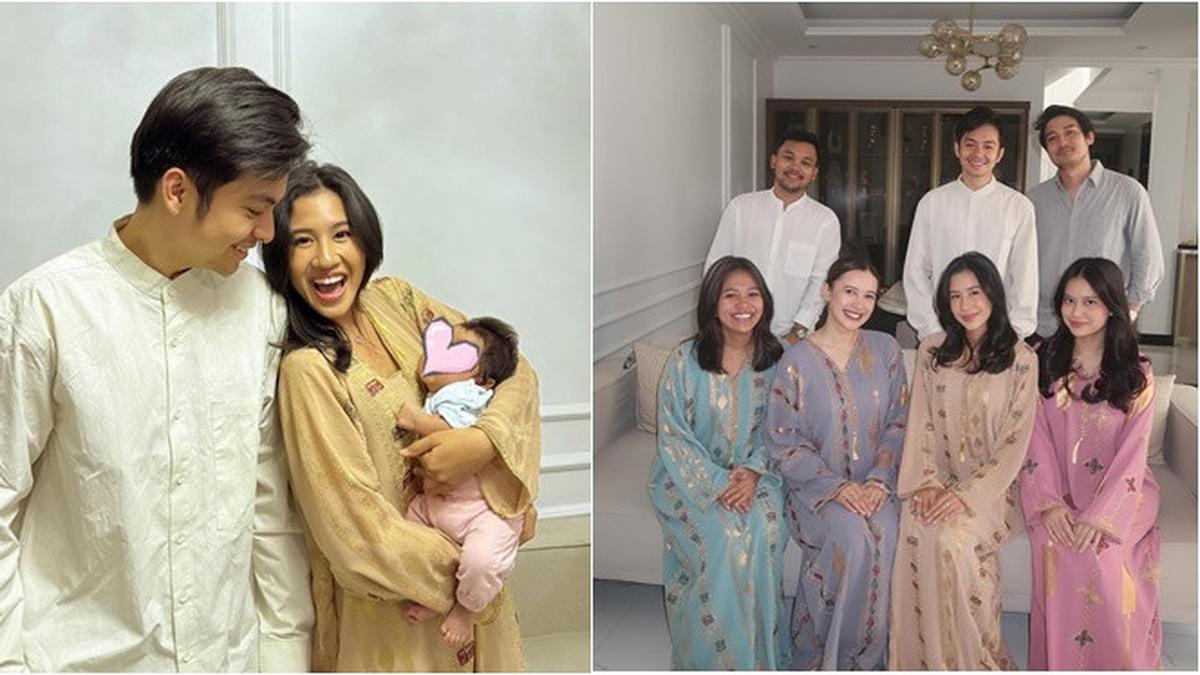 6 Potret Shenina Cinnamon Rayakan Lebaran Bareng Hanggini, Pakai Kaftan Senada