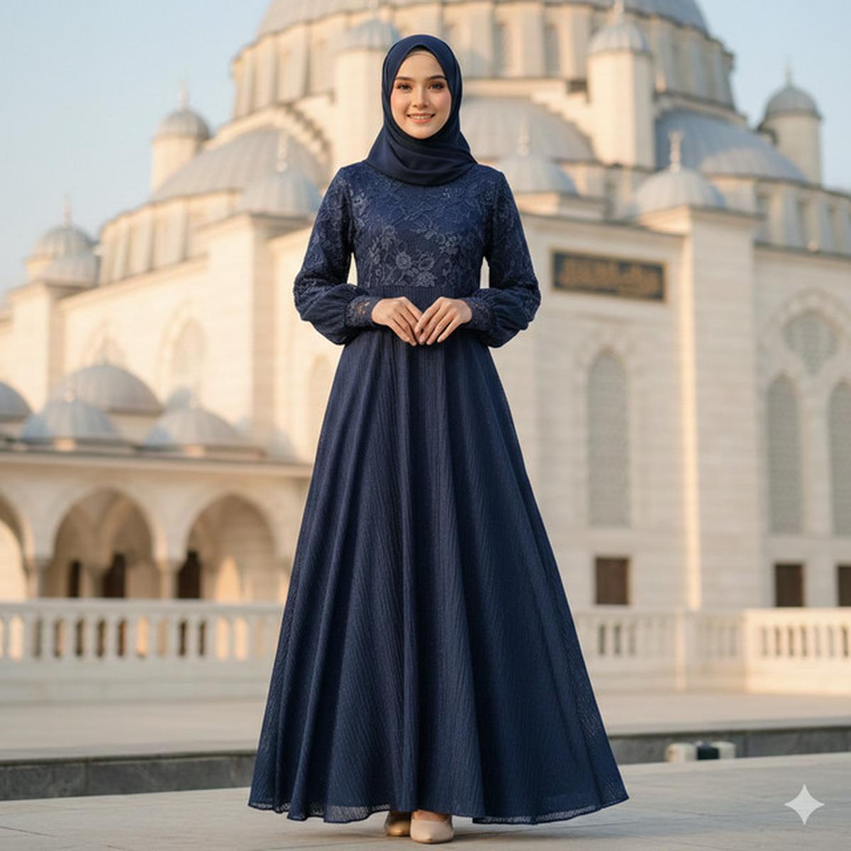 7 Model Gamis Crinkle Kombinasi Brokat Terbaru, Desain Elegan dan Kekinian