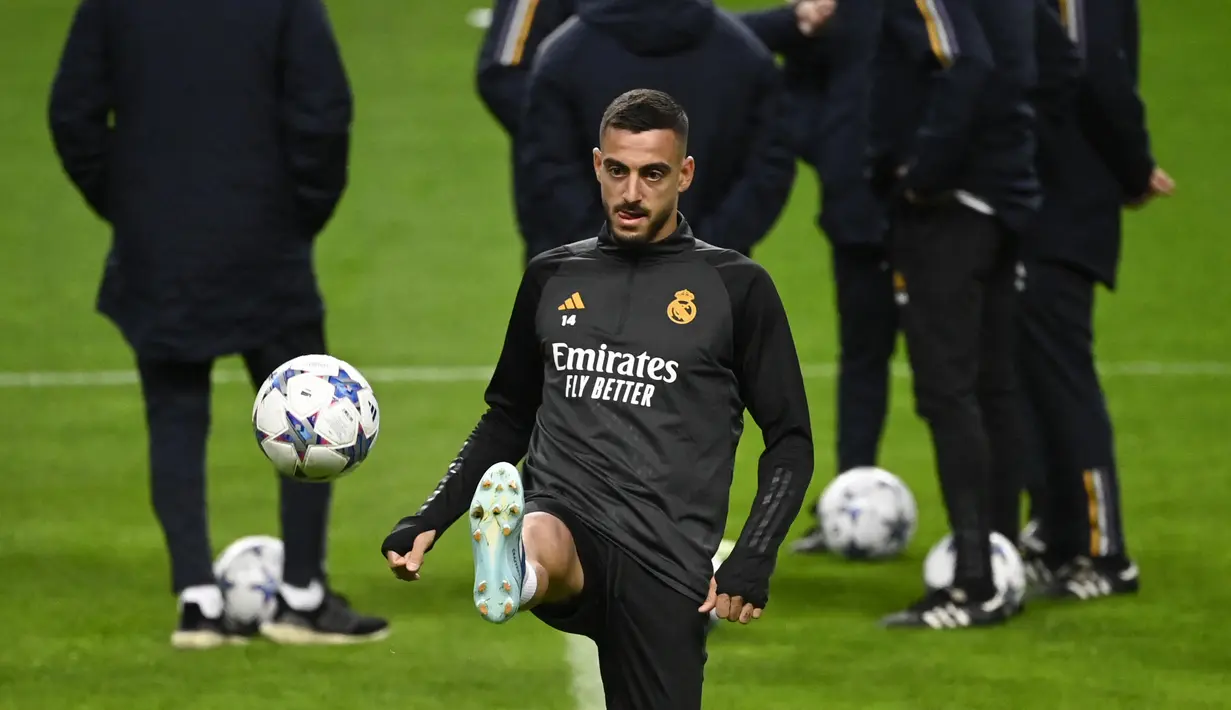 Real Madrid akan menantang Braga di Estadio Municipal de Braga, Rabu, 25 Oktober 2023, dini hari WIB. (MIGUEL RIOPA / AFP)