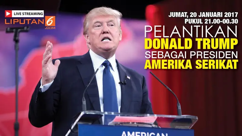 Donald Trump disumpah sebagai Presiden Amerika Serikat pada Jumat 20 Januari 2017