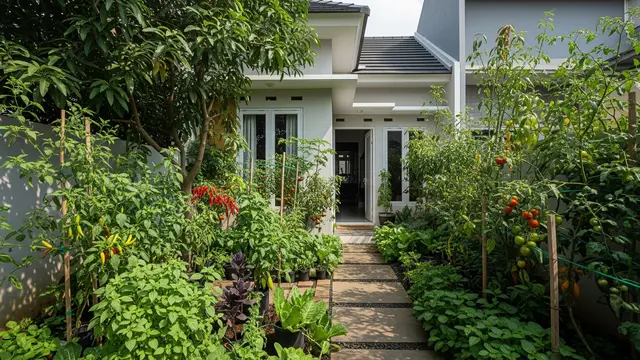 Model Rumah Mungil Tapi Punya Kebun Sayur