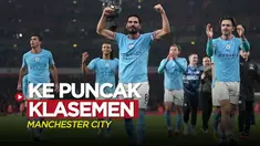 Berita motion grafis klasemen Liga Inggris (Premier League) 2022/2023 hingga pekan ke-23, di mana Man City kini di puncak, sedangkan Arsenal turun posisi.