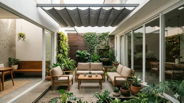 Rumah dengan Inner Courtyard Mini (Foto: Gemini AI)