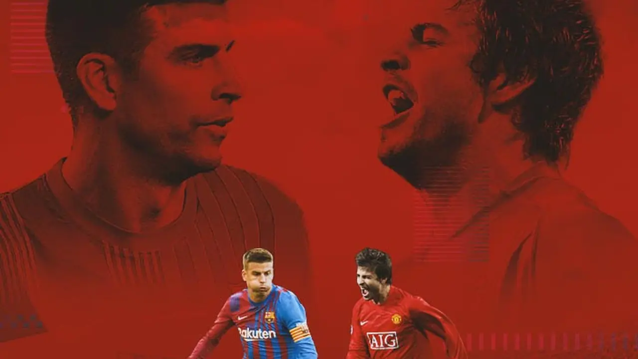 Ilustrasi - Gerard Pique Barcelona dan MU