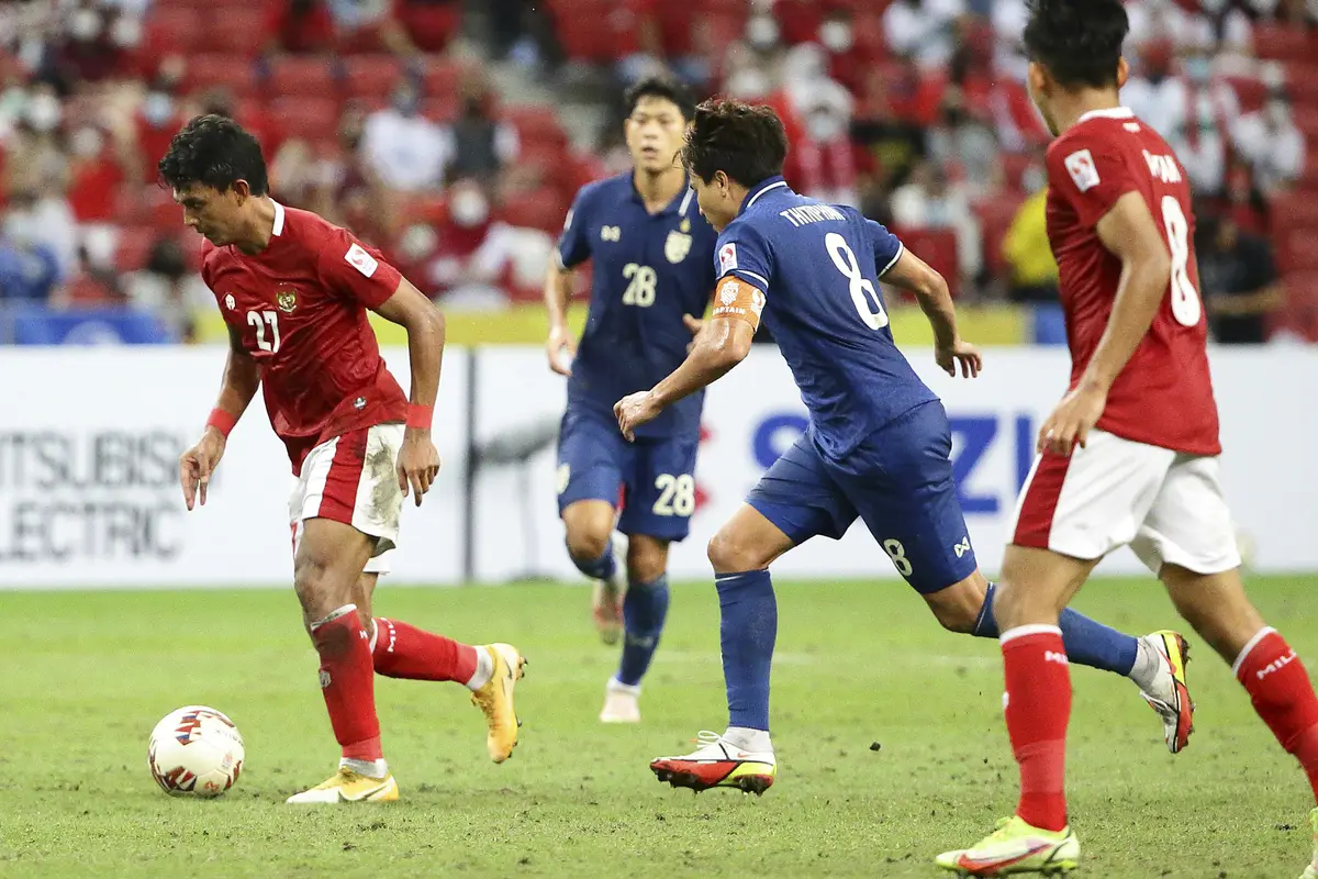 Foto: Kena Mental, Timnas Indonesia Langsung Tertekan dan Takluk 0-4 dari Thailand di Leg Pertama Final Piala AFF 2020