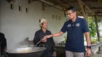 Sandiaga Uno mendatangi Desa Wisata Buwun Sejati, Kecamatan Narmada, Kabupaten Lombok. (Ist).