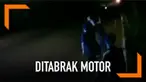 Akibat menonton terlalu dekat, seorang pria tertimpa nasib apes. ia tertabrak motor yang melintas dengan kecepatan tinggi hingga terpelanting ke udara.