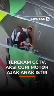 Terekam CCTV, Aksi Curi Motor Ajak Anak Istri