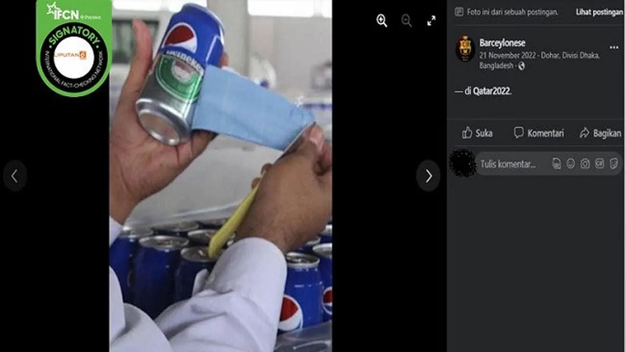 Gambar Tangkapan Layar Foto yang Diklaim Miras Selundupan Saat Piala Dunia Qatar 2022 (sumber: Facebook).