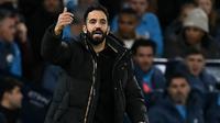 Ruben Amorim menjadi pelatih The Red Devils kedua yang memenangkan derby Manchester Liga Inggris dalam jabatan pertamanya. Catatan pertama dipegang mantan manajer legendaris klub Sir Alex Ferguson. (Paul ELLIS/AFP)