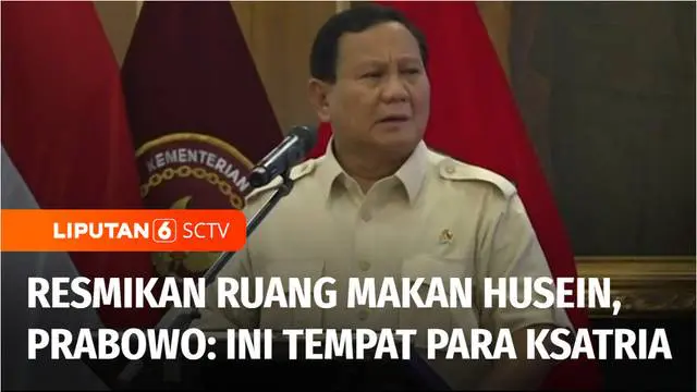 Menteri Pertahanan, Prabowo Subianto meresmikan pembangunan Ruang Makan Husein di Kompleks Akademi Militer, Magelang, Jawa Tengah, pada Kamis (9/11).