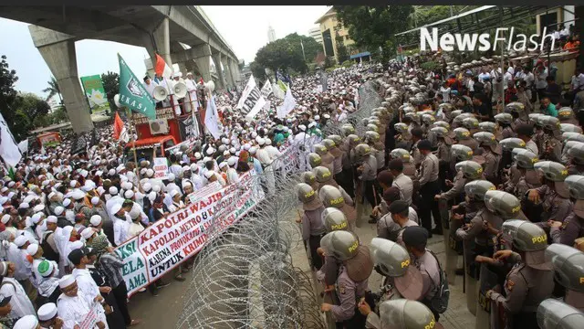  Aksi 112 tetap berlangsung kendati ada larangan dari Polda Metro Jaya pada 11 Februari 2017