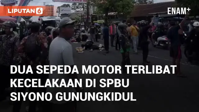 VIDEO: Dua Sepeda Motor Terlibat Kecelakaan di SPBU Siyono Gunungkidul