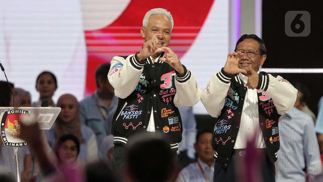 Calon Presiden dan Calon Wakil Presiden di Debat Pamungkas Pemilu 2024