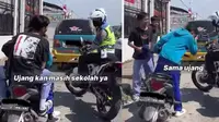 Polisi tegur siswa pelanggar lalin (Instagram/@majeliskopi08)