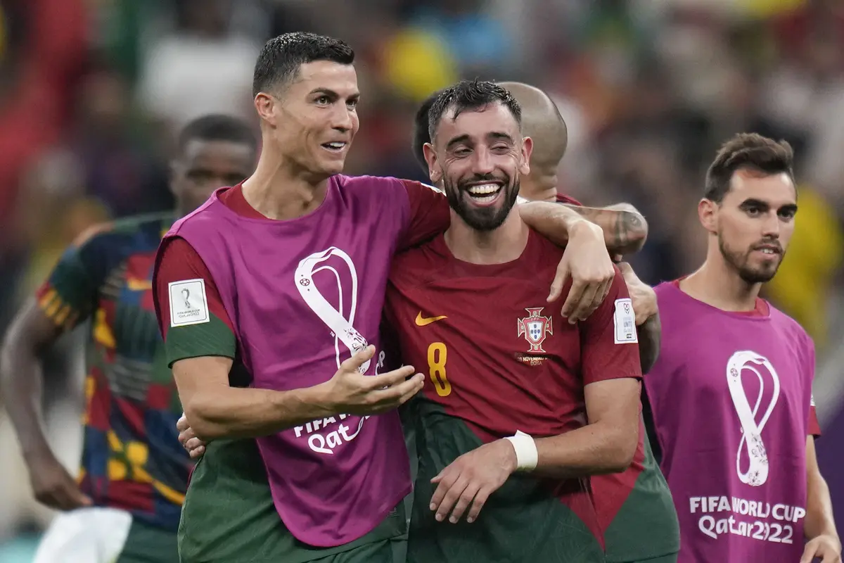 Cristiano Ronaldo - Bruno Fernandes - Portugal - Piala Dunia 2022 - 29 November 2022