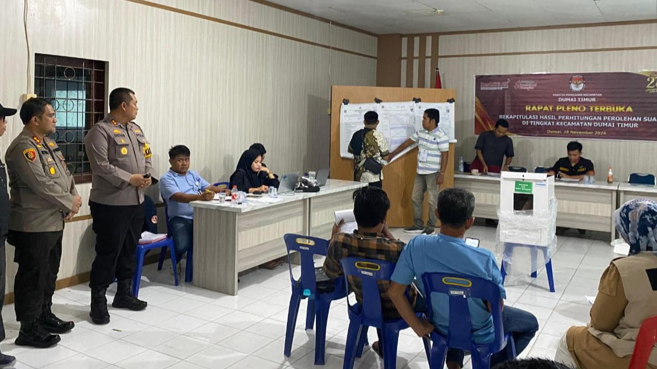 Ada 525 TPS, Polisi Kawal Ketat Rekapitulasi Penghitungan Suara Pilkada Dumai