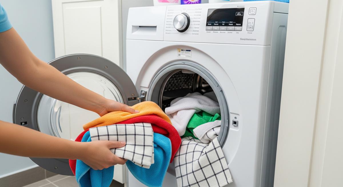 Mencuci Handuk Mandi dan Lap Dapur (AI Generated)