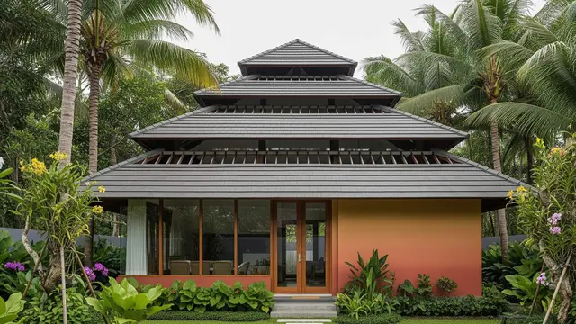 Desain Rumah Kecil dengan Atap Pelana Tinggi Agar Lebih Sejuk