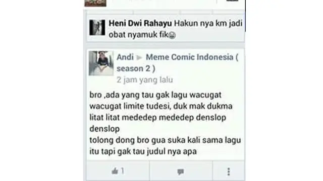 6 Status Facebook saat Tanya Judul Lagu Ini Bikin Tepuk Jidat