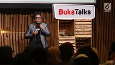 Head of Payment and Financial Services Bukalapak Destya Pradityo menjadi pembicara dalam BukaTalks yang bertajuk Millennial Millionaire di SCTV Tower, Jakarta, Selasa (24/4). (Liputan6.com/Arya Manggala)