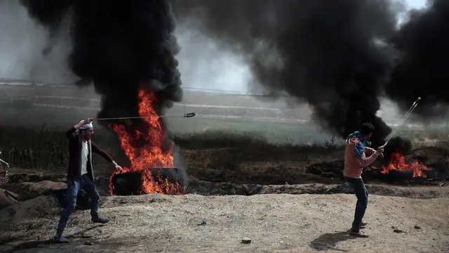 Warga Palestina Kembali Protes di Jalur Gaza