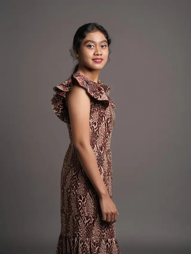 Dress Batik Puffy Sleeve Elegan