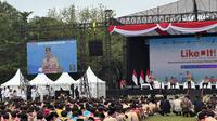 Kegiatan LIKE IT tahun 2025 dengan tema &ldquo;Generasi Muda Mandiri Finansial, Menuju Indonesia Emas&rdquo; di Bumi Perkemahan dan Graha Wisata (Buperta) Pramuka Cibubur, Jakarta Timur, Kamis (14/8/2025). (Liputan6.com/Tira)
