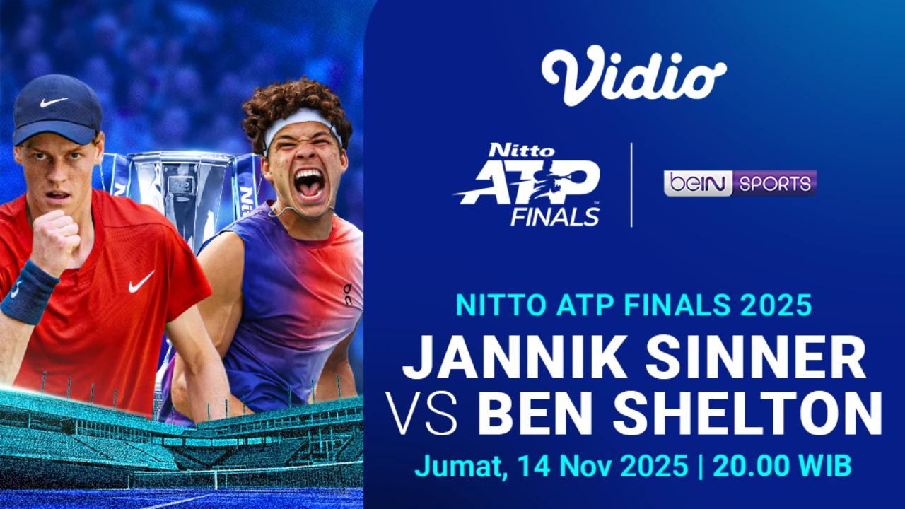 Nonton Nitto ATP Finals 2025: Jannik Sinner vs Ben Shelton Tayang di Vidio