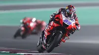 Pembalap Pramac Racing, Jorge Martin saat mengikuti kualifikasi MotoGP Doha.(KARIM JAAFAR / AFP)