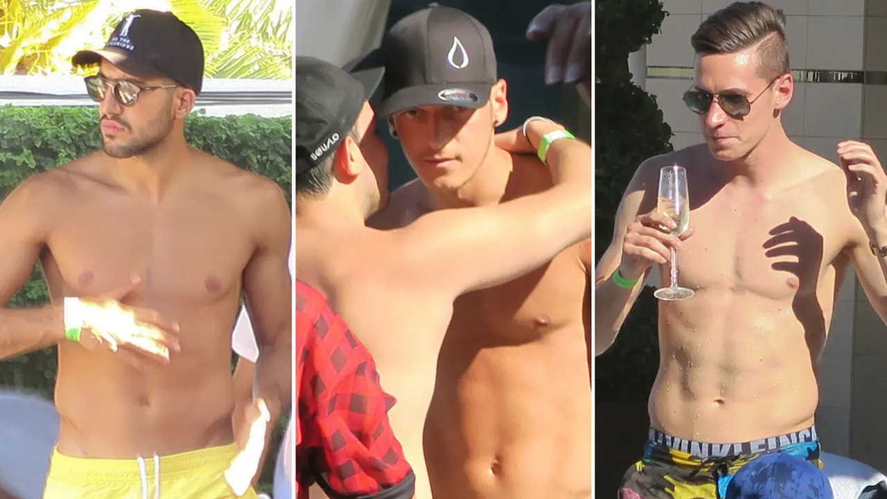 Emre Can, Mesut Ozil dan Julian Draxler di Las Vegas (Mirror)