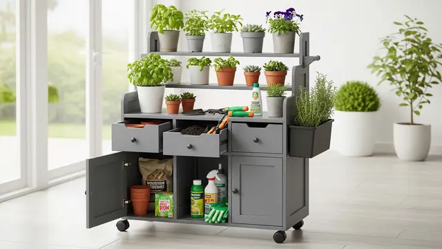 Desain Kebun Mini Portable dengan Rak Roda