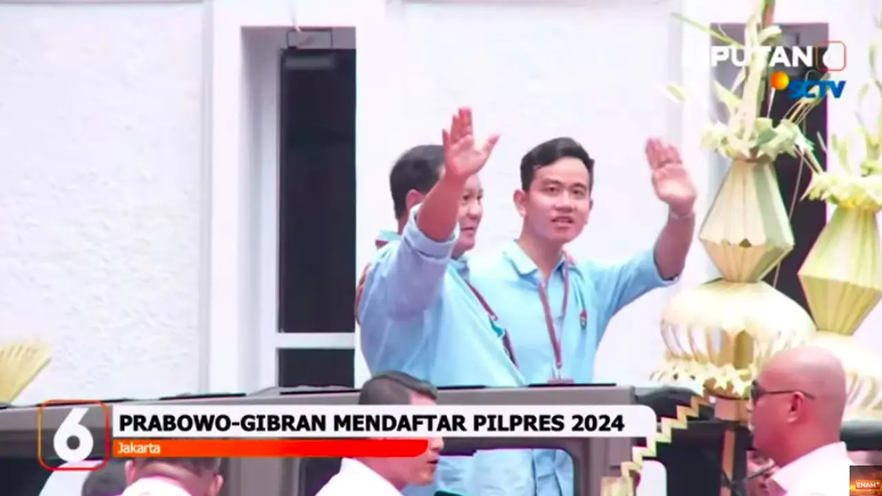 Momen Prabowo-Gibran Diarak Sebelum Daftar Capres-Cawapres ke KPU