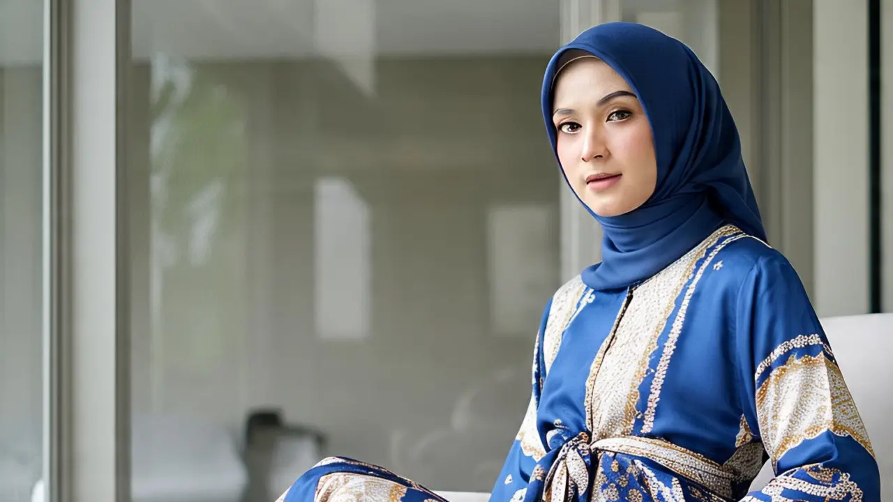 Ilustrasi gamis rayon motif (Created by Meta AI)