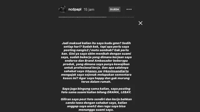 Nora Alexandra Kesal Dianggap Senang-Senang Selama Jerinx SID Dipenjara