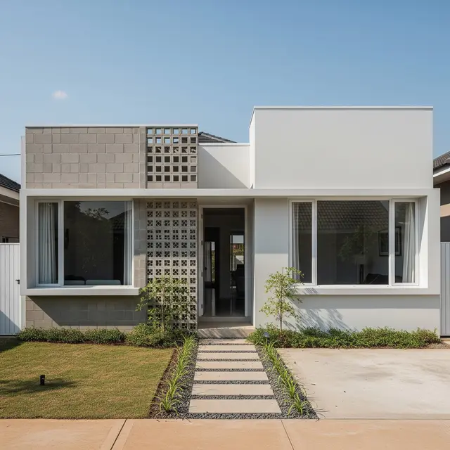 Inspirasi Fasad Rumah Tipe 36 dengan Material Campuran
