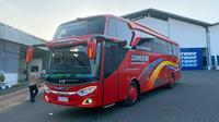 Bus terbaru PO Sumex 97 dengan tampilan double glass dan memiliki kapasitas 50 kursi (Istimewa)