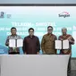 Penandatanganan MoU kolaborasi untuk pengembangan bisnis  data center regional serta integrasi layanan fixed dan mobile broadband, atau yang juga  disebut Fixed Mobile Convergence (FMC) antara Telkom & Singtel.