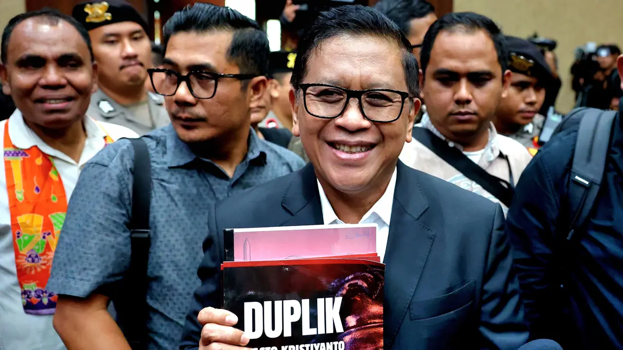 Sekretaris Jenderal PDI Perjuangan (PDIP) Hasto Kristiyanto di Pengadilan Tindak Pidana Korupsi Jakarta, Jumat (18/7/2024).