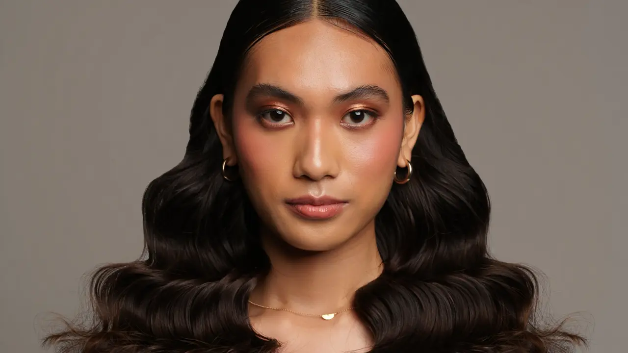 Model Rambut Wanita Panjang Keriting Gantung (Foto: Reve Art AI)