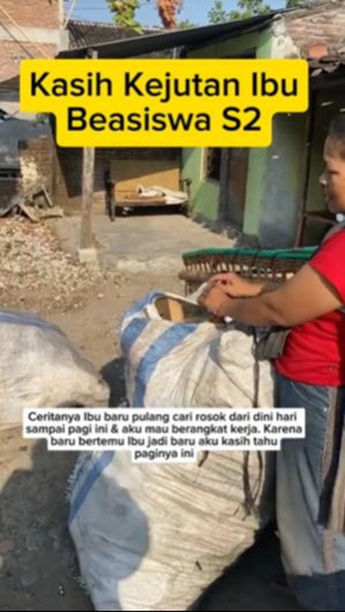 Sebelumnya, pada akhir 2023 Alfin memberi kejutan usai sang ibu pulang dari mencari rongsok. Dalam video itu, ia mengungkapkan jika ia diterima beasiswa S2