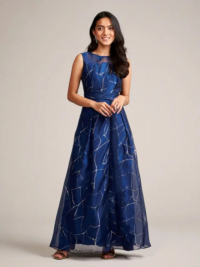 Baju Pesta Maxi Formal Bahan Crepe