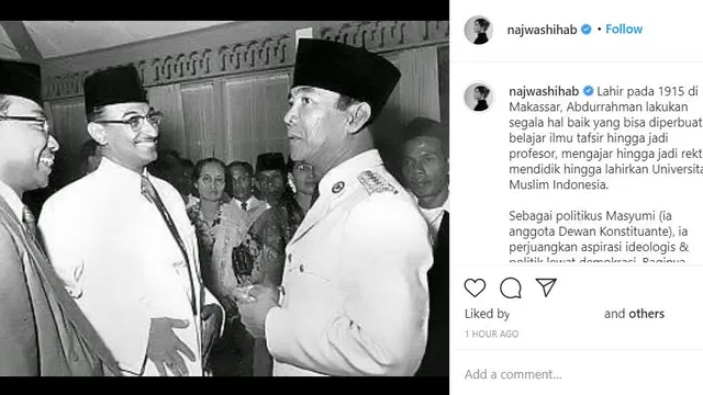 Unggahan Najwa Shihab. (Instagram/ najwashihab)