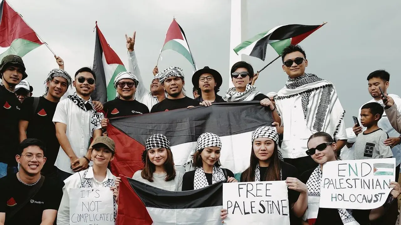 Atta Halilintar menambah daftar selebritis Tanah Air yang turut serta dalam Aksi Bela Palestina di Monas (Instagram)