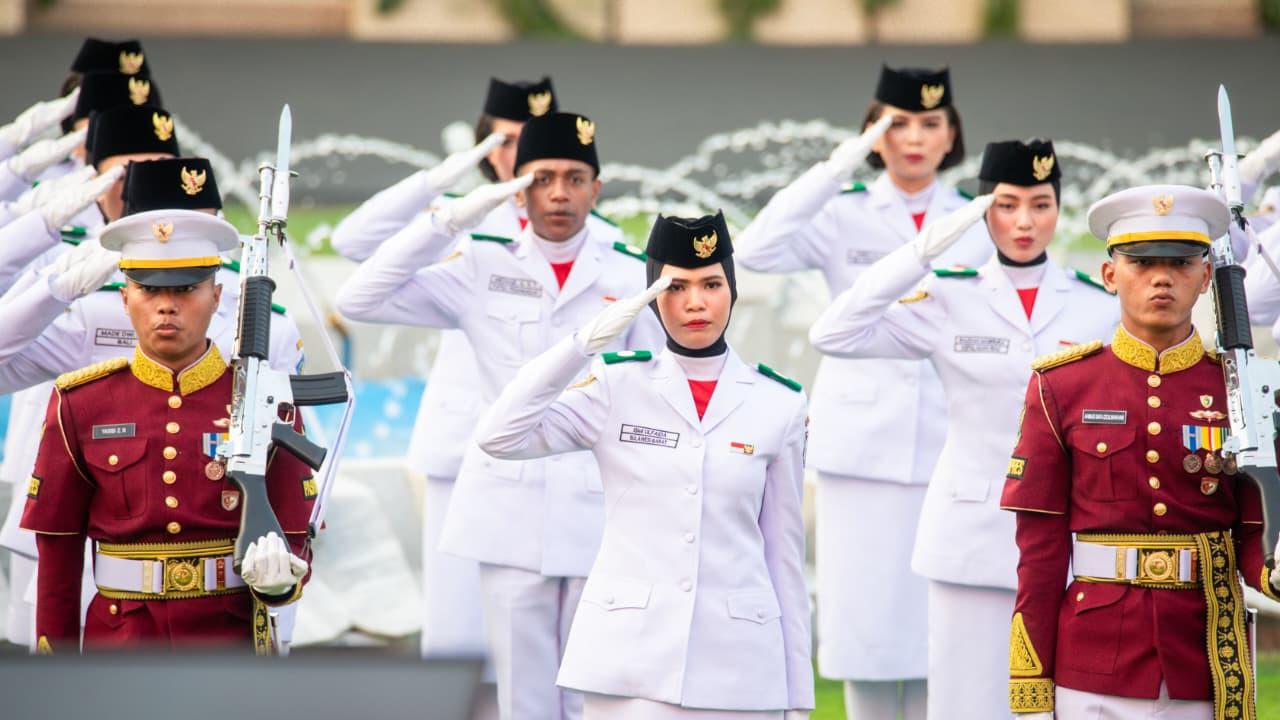 Jadi Paskibraka Nasional, Siswi Sekolah Rakyat Dipercaya Bertugas di Upacara Penurunan Bendera HUT ke-81 RI