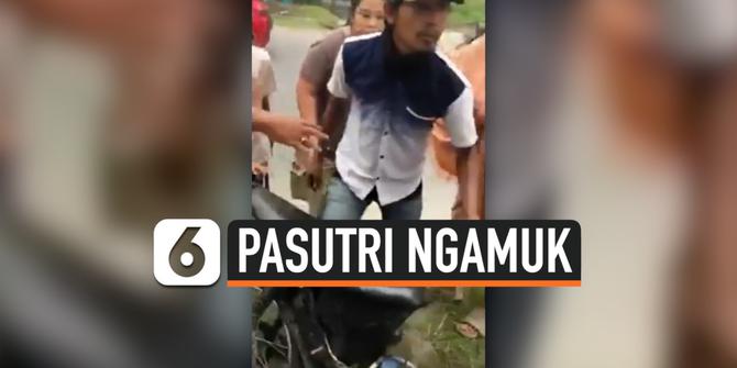 VIDEO: Tak Terima Anak Ditegur, Pasutri Ngamuk Bawa Parang
