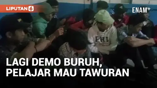 VIDEO: Amankan Demo Buruh, Polisi Tangkap Belasan Pelajar